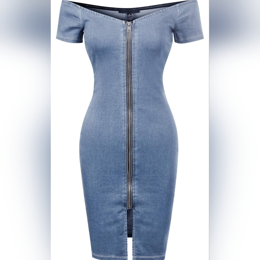 Full Zip Denim Dress